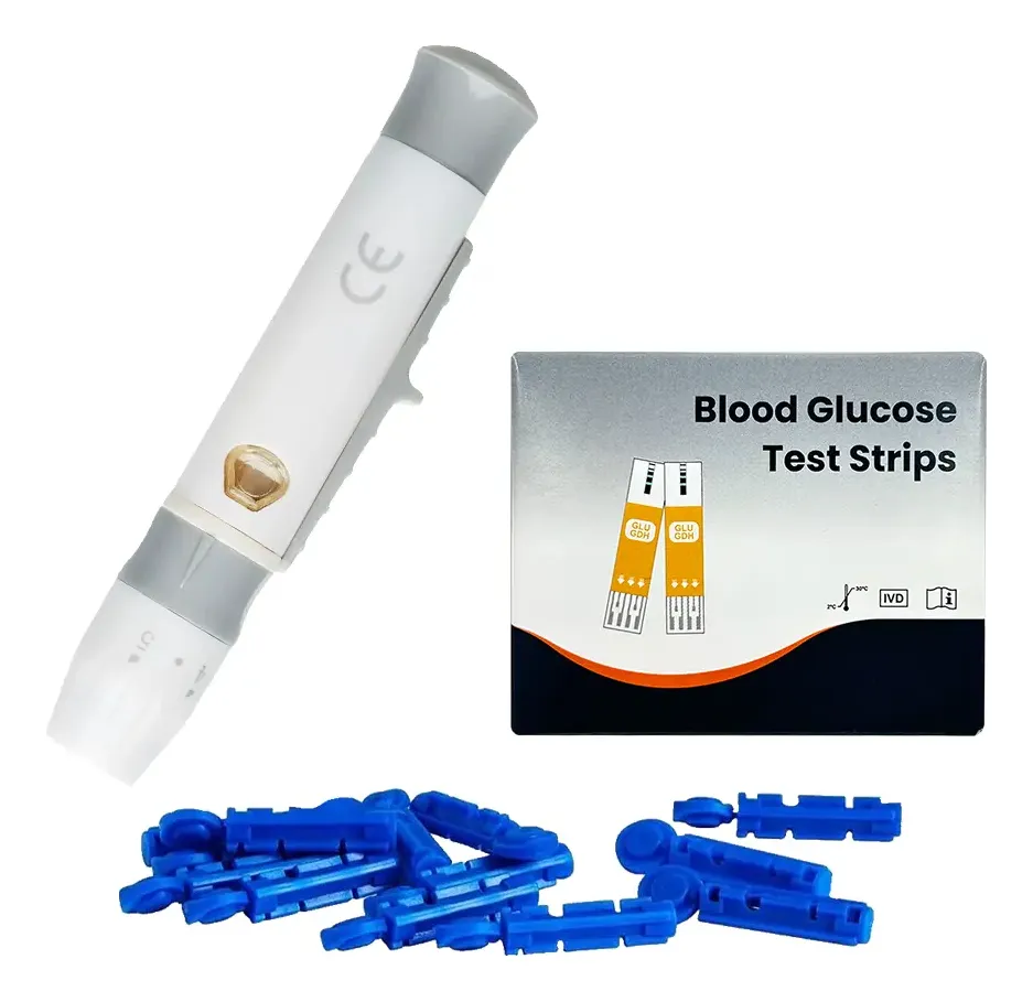 Kit completo ALLSHAQ Plus II con lancetero, lancetas y caja de tiras